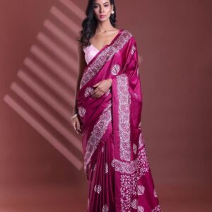 Printed Pure Cotton Mulmul Saree With Blouse