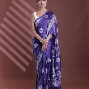Printed Pure Cotton Mulmul Saree With Blouse
